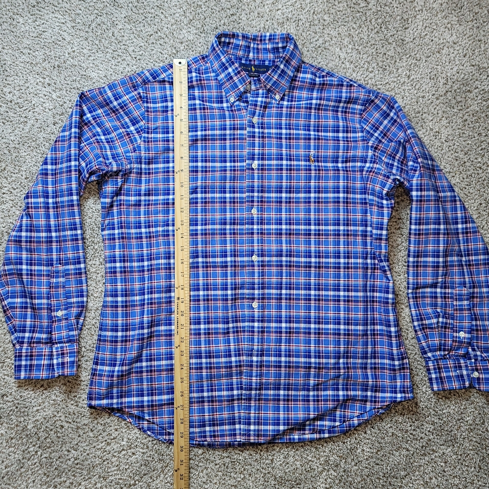 Mens Polo Ralph Lauren Classic-Fit Long Sleeve Shirt Blue Size XL - Picture 4 of 7